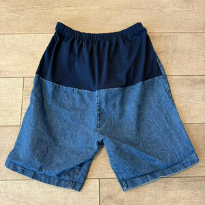 Women's New Addition Maternity Blue Navy Denim Bermuda Shorts Size 6